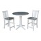 International Concepts Round 36 in Rd Ped Gathering Ht Table, 2 San Remo Stools, White/Heather Gray, 36 in W, 36 in L, Wood K05-36RT-27B-S102-2 - alternate 1